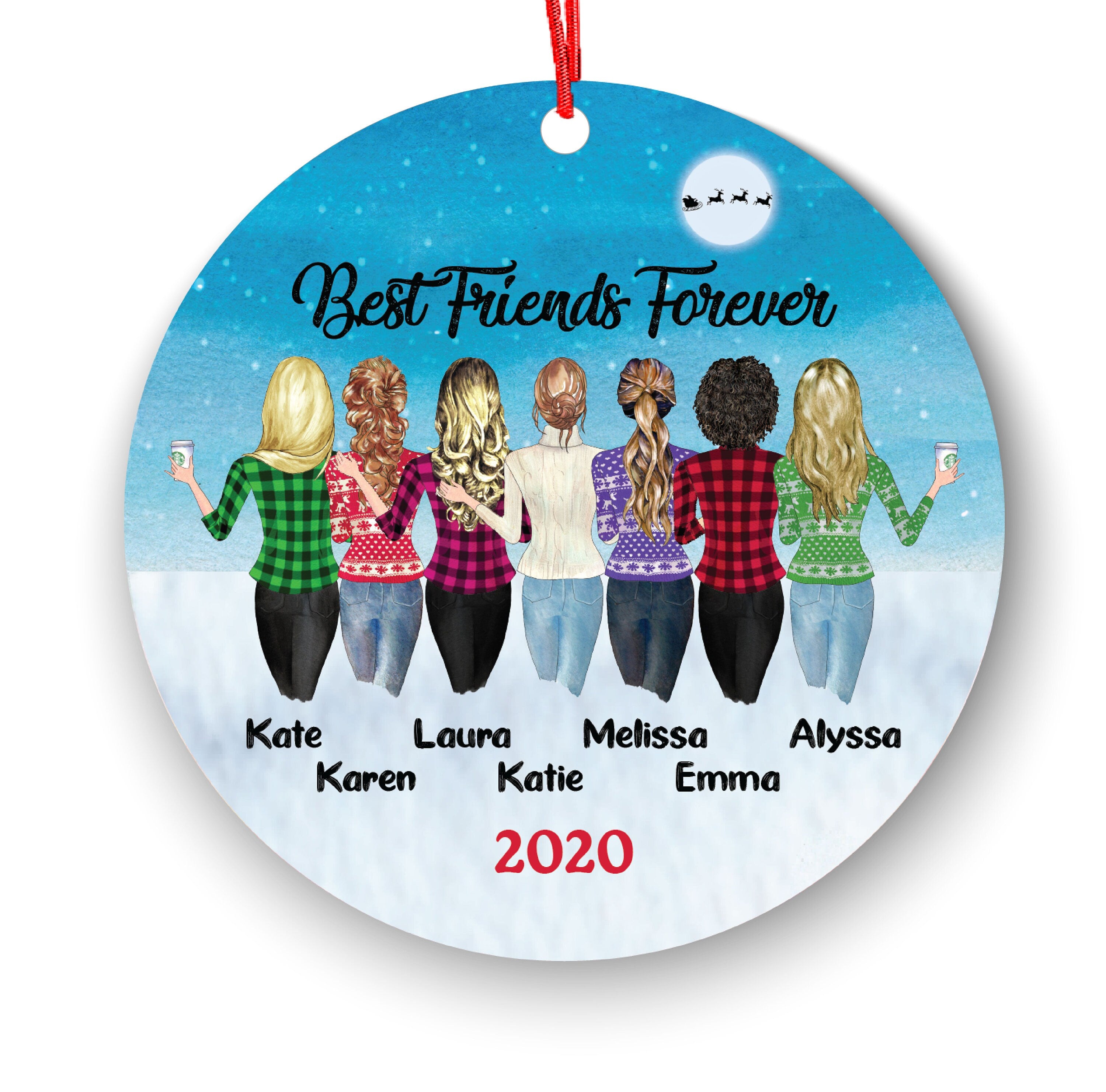 Soul Sisters for 5 6 7 8 Best Friends Christmas Ornament for Sisters, Personalized Ornament, BFF Gift, Personalized Friend Ornament, Besties