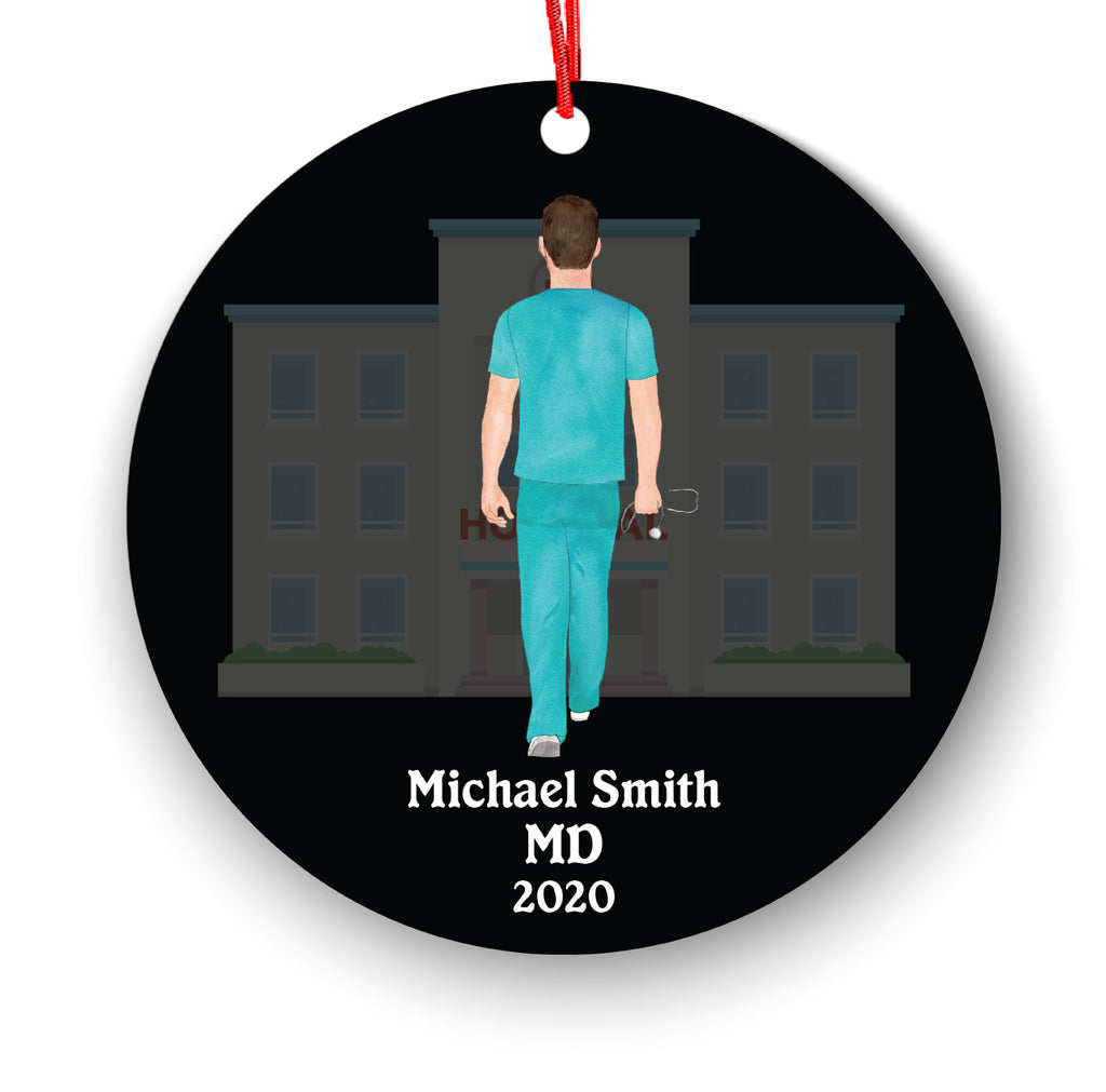 Personalized Nurse Medical Doctor Scrub Christmas Ornament Therapist Physician Orthopedist Pandemic Quarantine Covid Coronavirus MD Custom