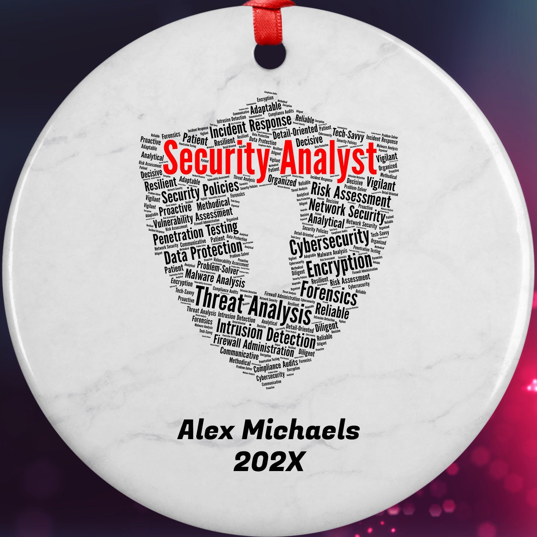 Security Analyst Personalized Christmas Ornament