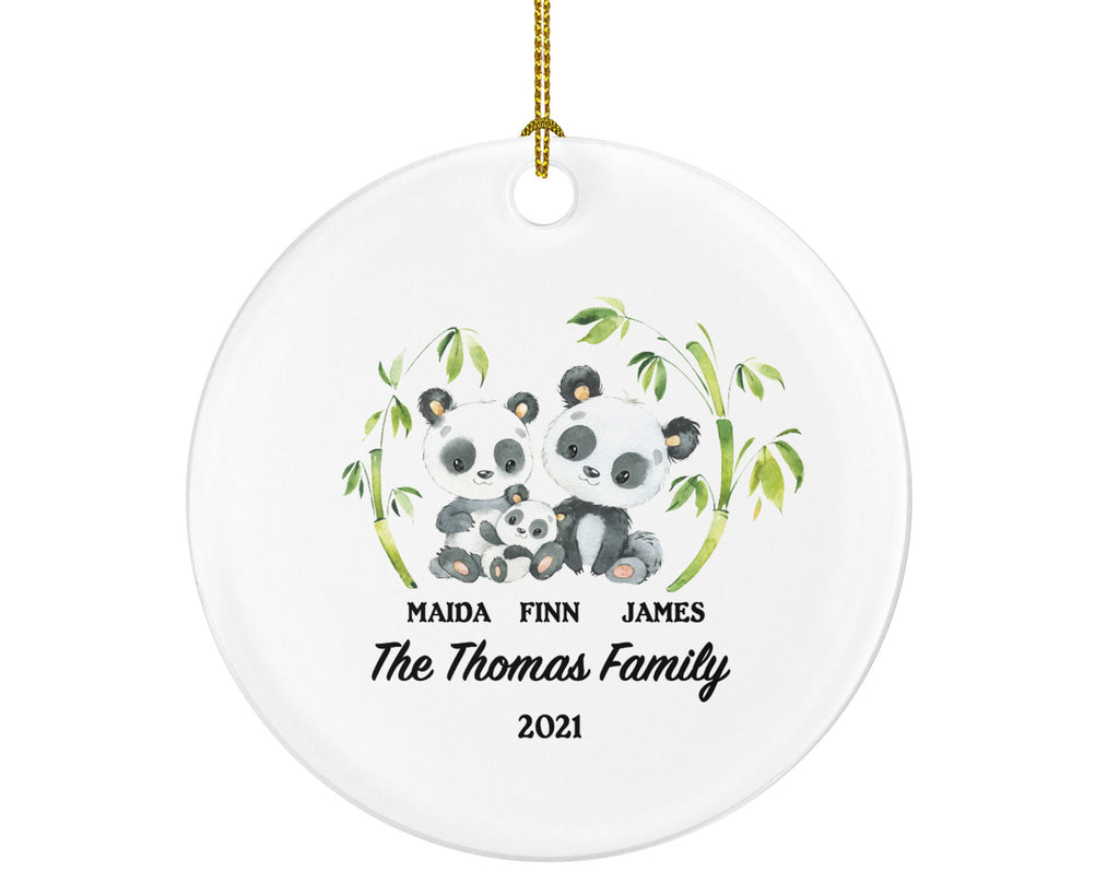 Family of 3 Christmas Ornament Personalized - Panda Family Parents Mother Father Child Girl Boy Mom Dad Gift