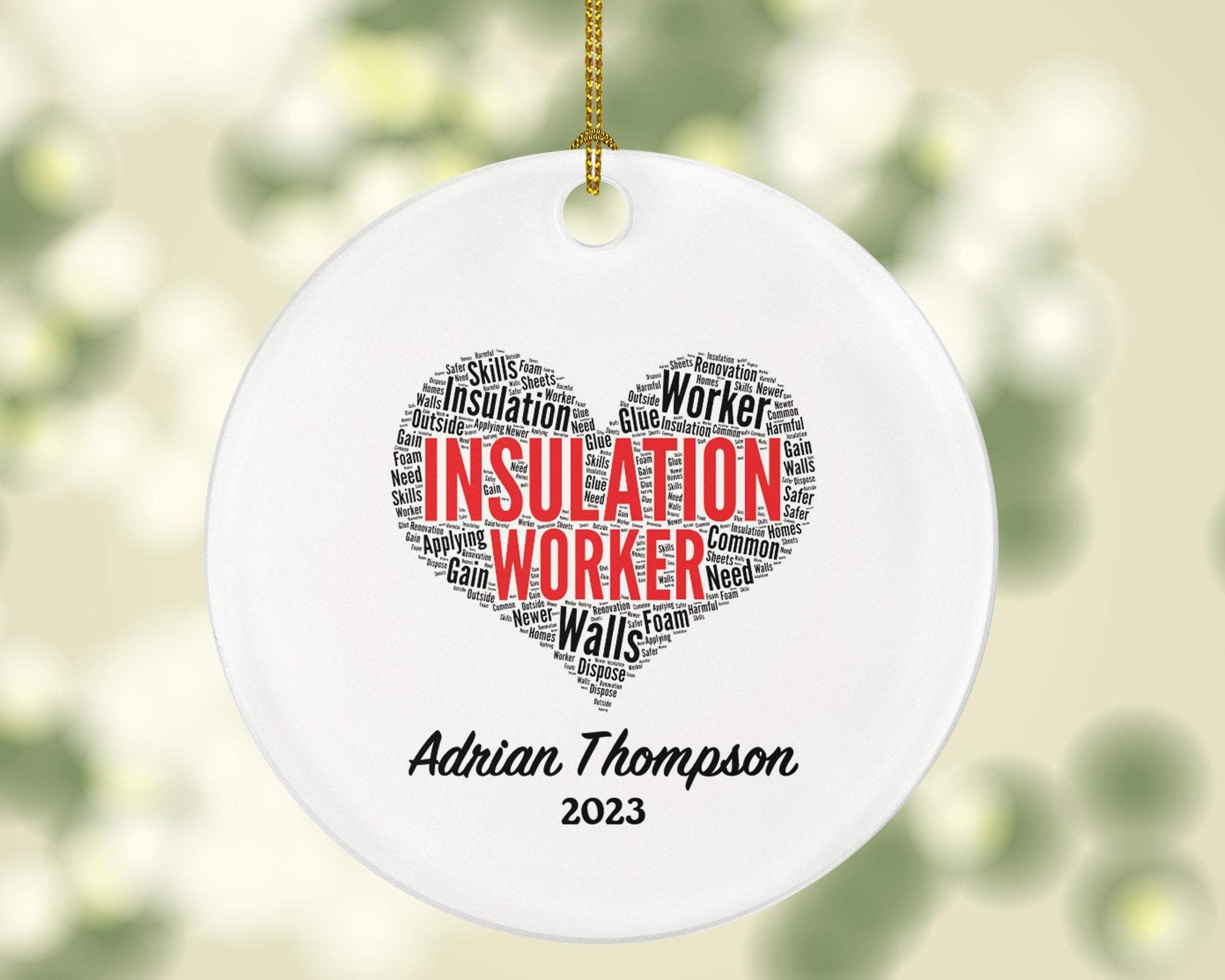 Insulation Worker Personalized Christmas Ornament - Handy Man Custom Gift