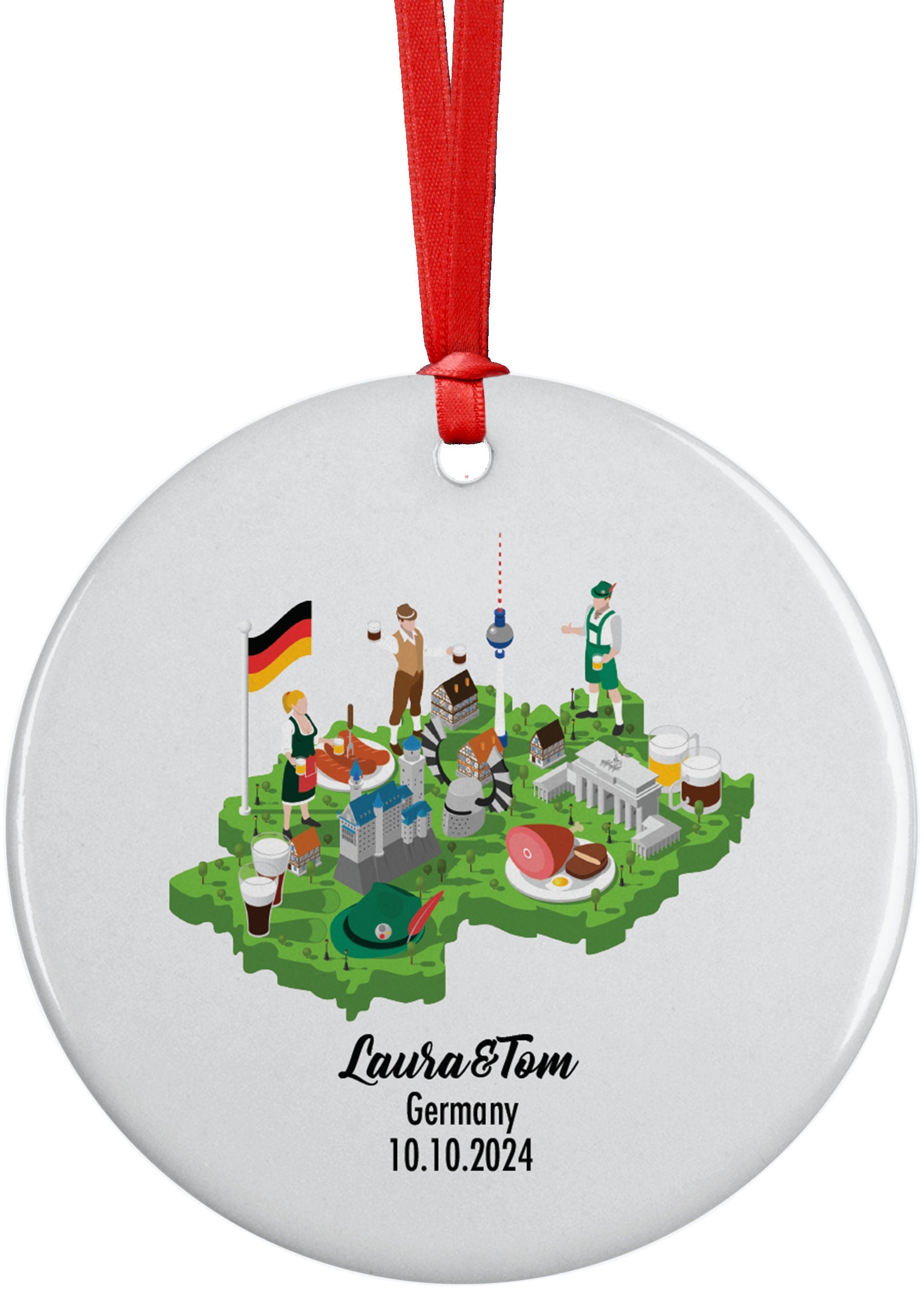 Germany, Ornament, Engagement, Married, Travel, Gift for Engaged Couple, Engagement Gift, Trip, Vacation Souvenir