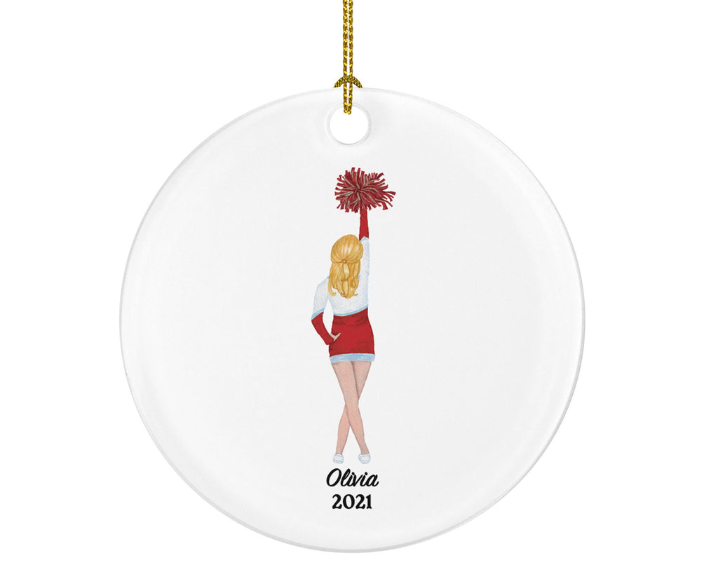 Cheerleader Christmas Ornament - Cheer, Team Sport, PomPom Personalized Gift for Dancer Do Perform