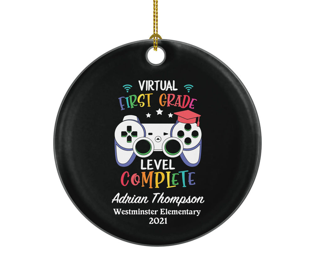Virtual Grade Graduation Online Learning Christmas Ornament Personalized - Gamer Boy or Girl Online Schooling Remote School