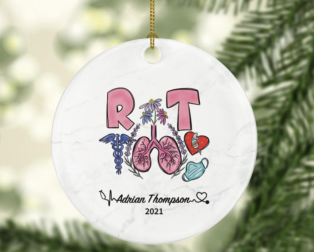 Respiratory Therapist Christmas Ornament Personalized - NBRC, National Board Respiratory Care, Therapy, Medical Gift - Custom Name Year