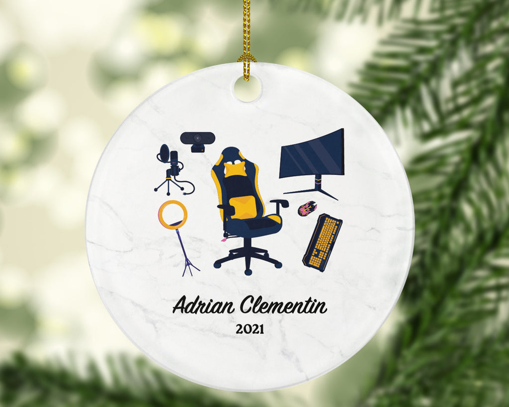 Video Game Player Gamer Christmas Ornament Personalized - Playing Game Equipment Controller Addict Hobby
