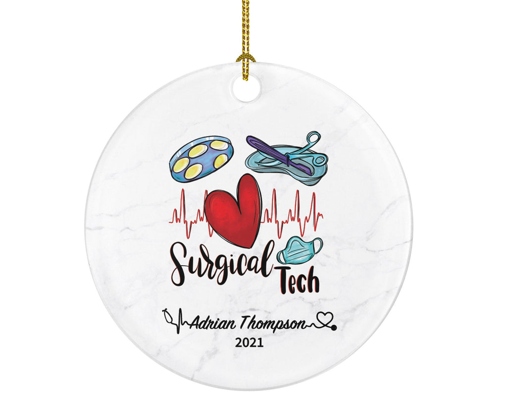 Surgical Tech Christmas Ornament Personalized - Surgery Technician Gift for Surgical Tech - Custom Name Year