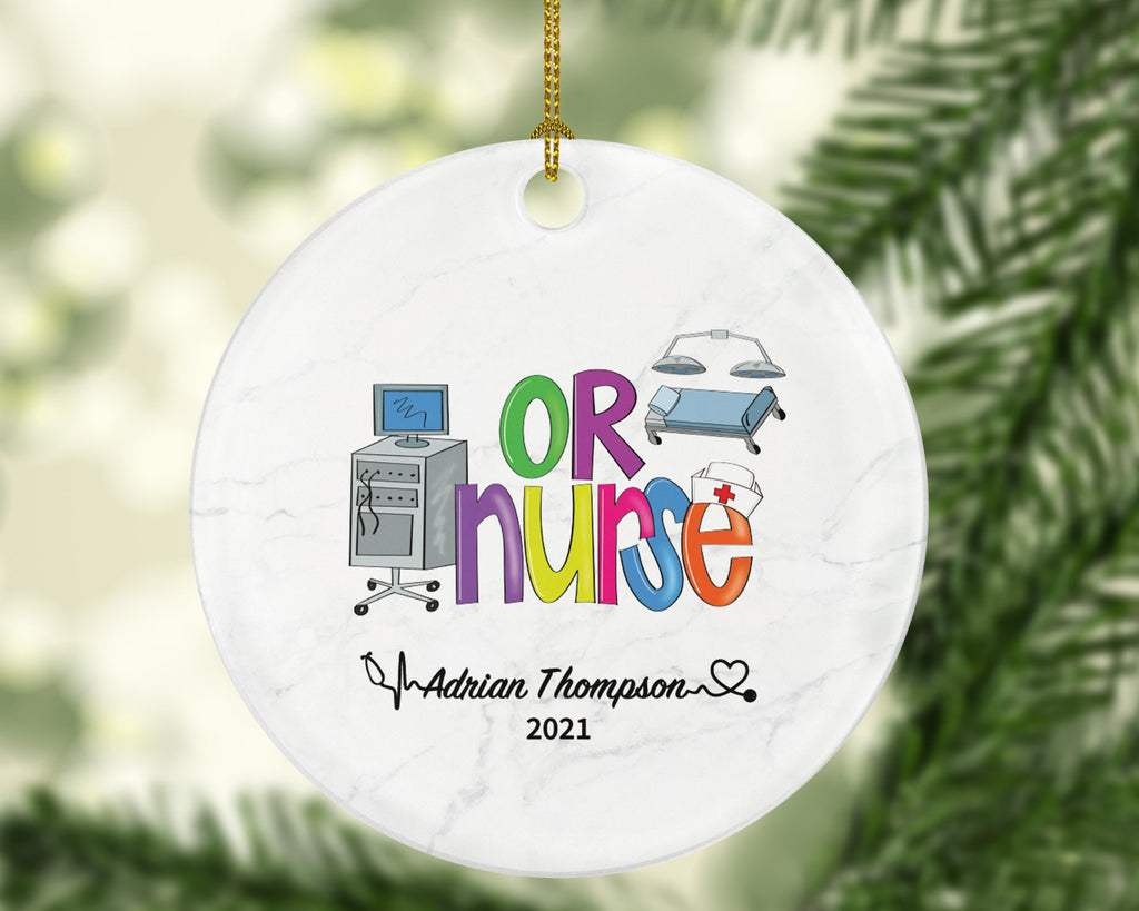 Operating Room OR Nurse Christmas Ornament Personalized - Nurse Registered Health Worker Gift from Patient for Nurse RN Custom Medical