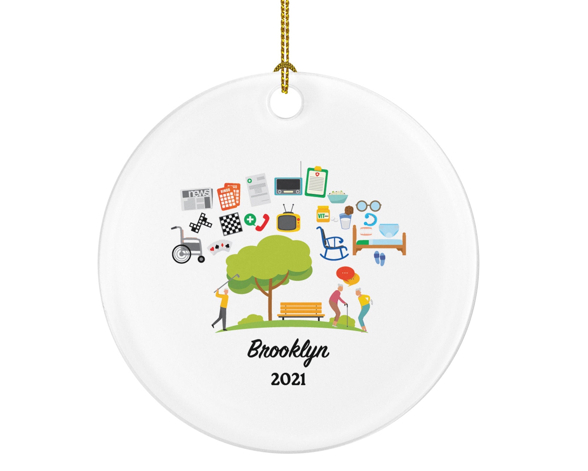 Nursery Home Worker Owner Christmas Ornament - Personalized Elderly Disability Nurse Physician Physical Occupational Therapist Housekeeper
