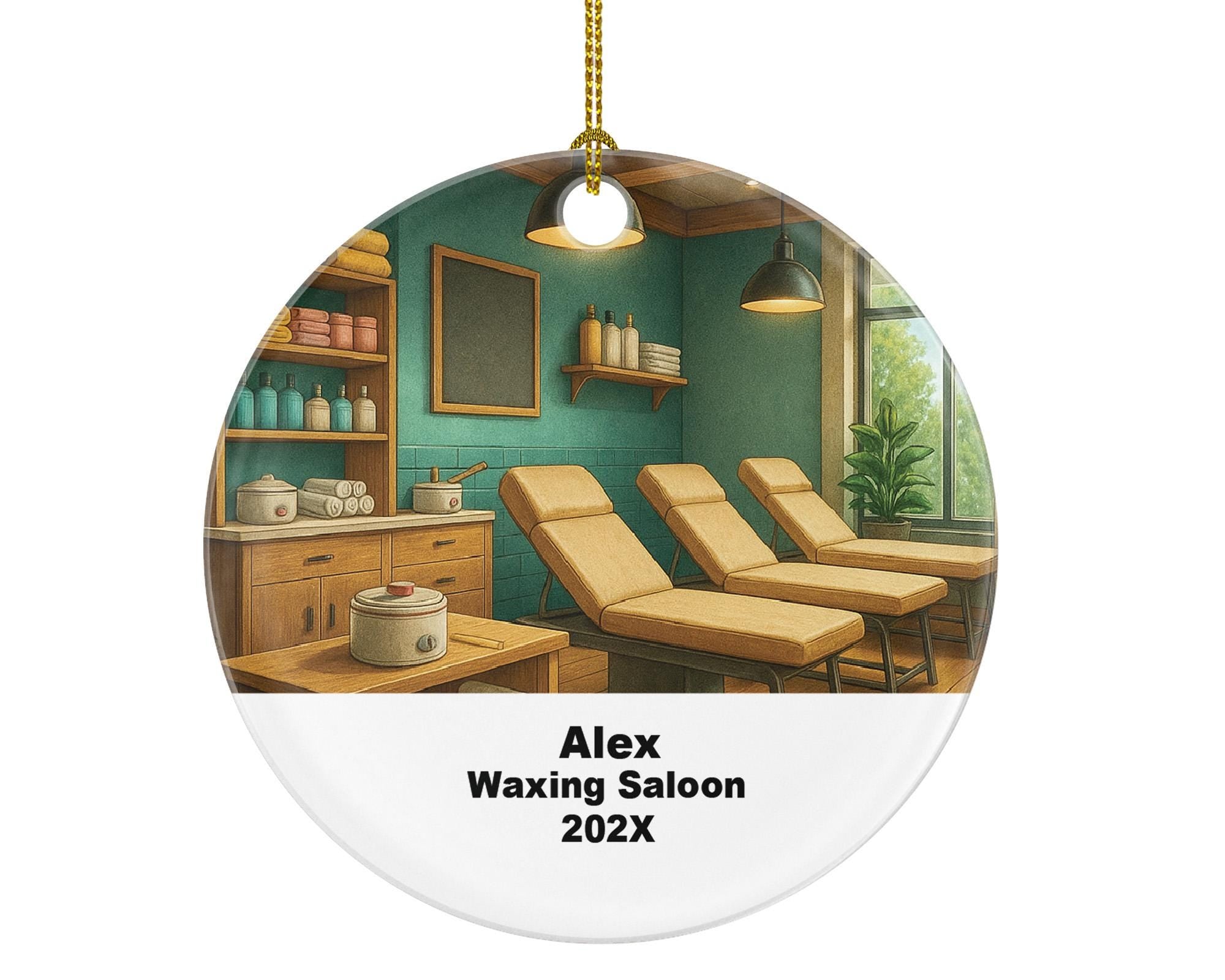 Custom Waxing Salon Ornament – Personalized Gift for Estheticians, Beauty Spa Owners, and Salon Professionals 202X
