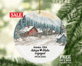 Alaska Christmas Ornament Personalized - AK Engaged Married Family Together Couple Travel Honeymoon Engagement Marriage