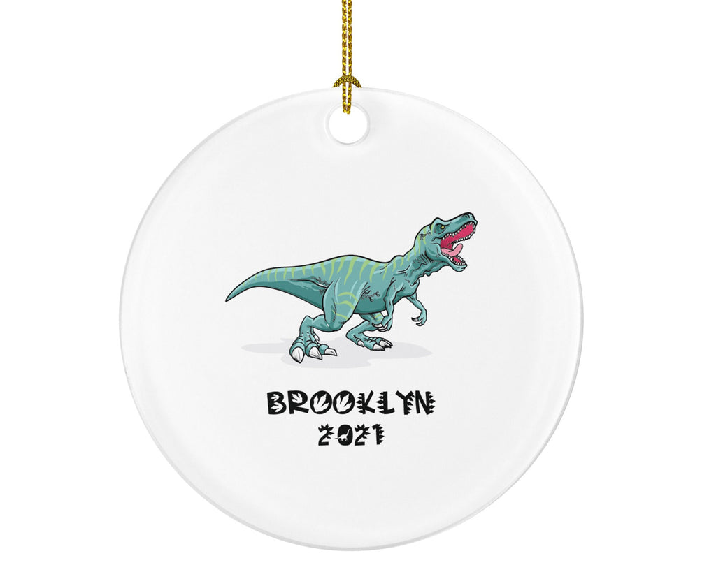 Dinosaur Christmas Ornament Personalized, T-REX Dino Custom Gift