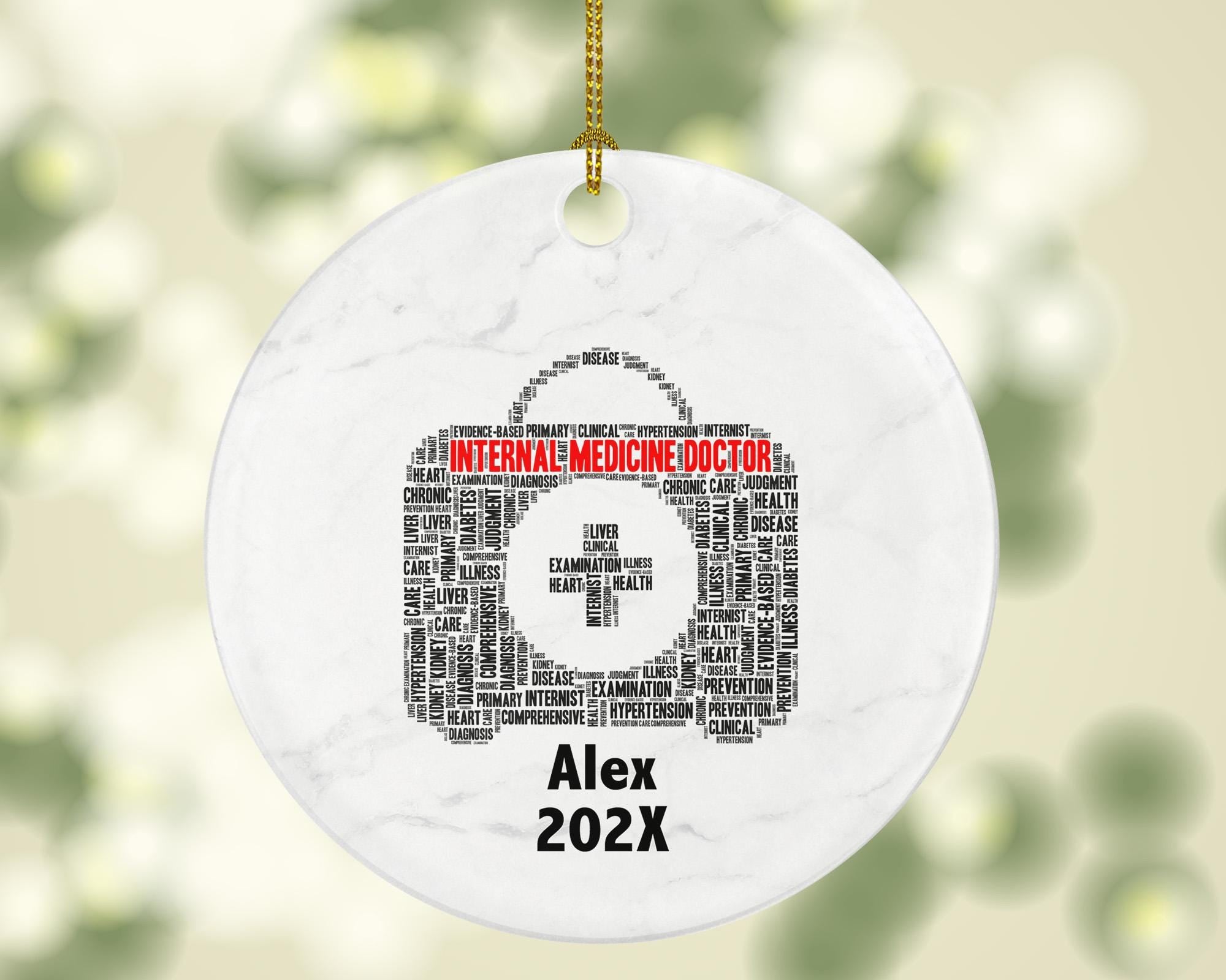 Personalized Internal Medicine Doctor Christmas Ornament – Custom Physician Gift – Medical Professional Ornament – Doctor Holiday Keepsake