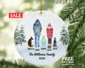 Family of 3 with Dog Cat Pet Christmas Ornament Custom Fur Boy Girl New Baby Mom Dad Gift Lover Owner Holiday Rescue Breeds