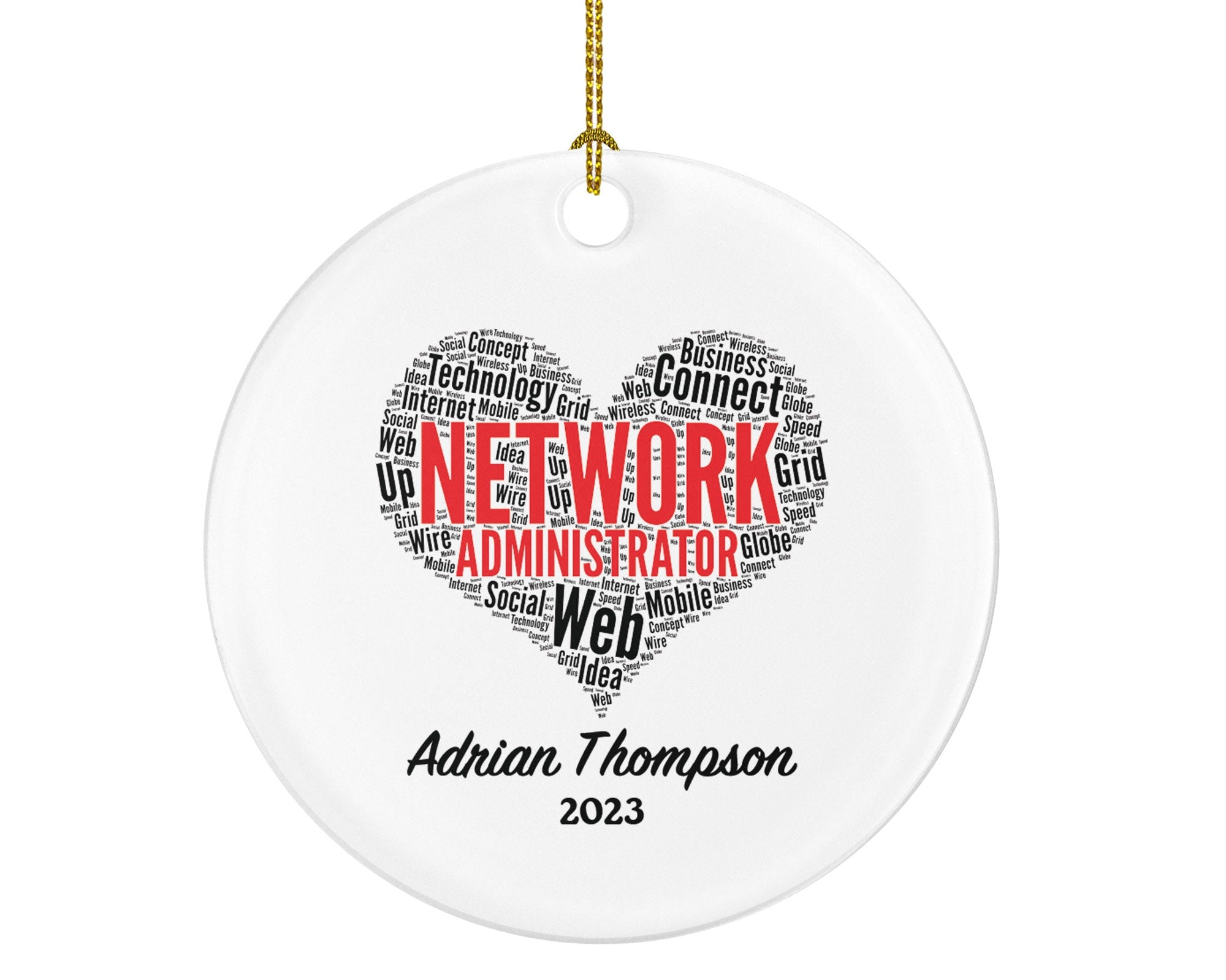 Network Administrator Christmas Ornament Personalized - Network Administration Specialist Custom Name Gift