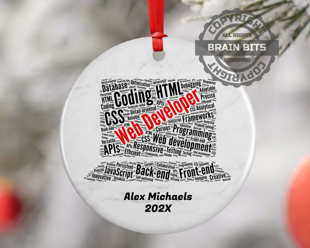Web Developer Personalized Christmas Ornament