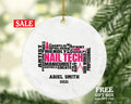 Nail Tech Christmas Ornament Personalized - Nail Care Technician Cosmetology Graduation Beauty Salon Owner Gift
