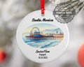 Santa Monica Ornament, Engagement, Married, Travel, Gift for Engaged Couple, Engagement Gift, Trip, Vacation Souvenir