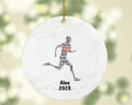 Running Jogging Ornament, Marathon Runner Gift, Track and Field Word Art, Custom Porcelain Ornament Keepsake, Athlete Holiday Gift