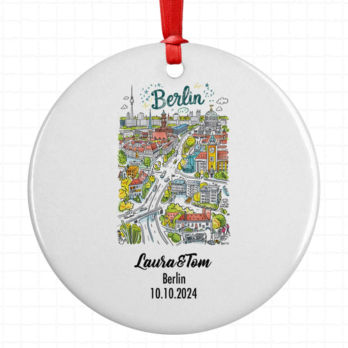 Berlin, Germany, Ornament, Engagement, Married, Travel, Gift for Engaged Couple, Engagement Gift, Trip, Vacation Souvenir