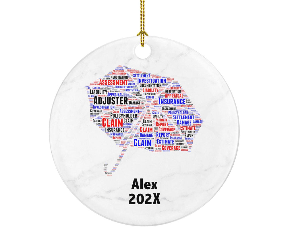 Personalized Insurance Adjuster Christmas Ornament – Custom Career Gift – Claims Specialist Ornament – Insurance Professional Keepsake