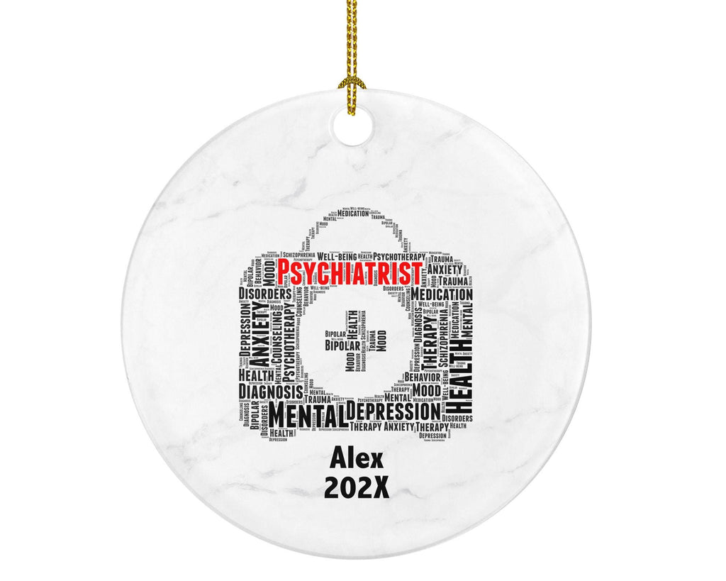 Personalized Psychiatrist Ornament – Mental Health Doctor Gift, Word Art Holiday Keepsake, Custom Medical Professional Ornament