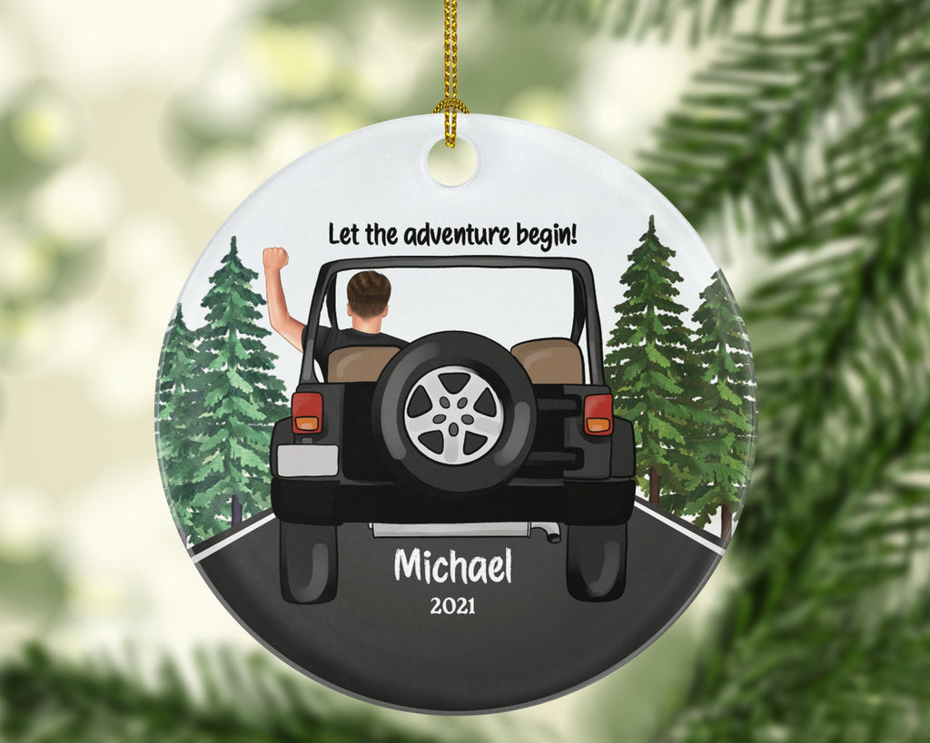 Personalized New Driver Christmas Ornament Boy Male Car Driving Adventure New License Owner Driver's License Plate Custom Gift For Teenage