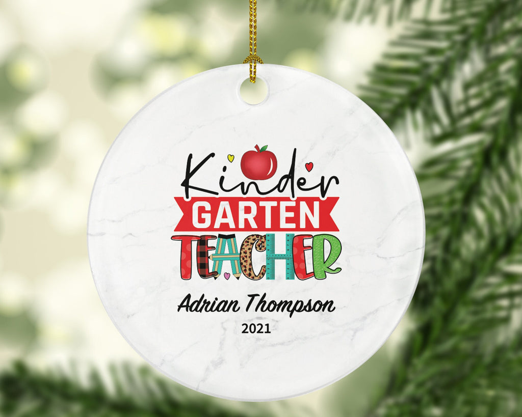 Kindergarten Teacher Ornament Personalized - Preschool Montessori Tiny Humans Teacher Custom Gift from Student Appreciation Mr Mrs School