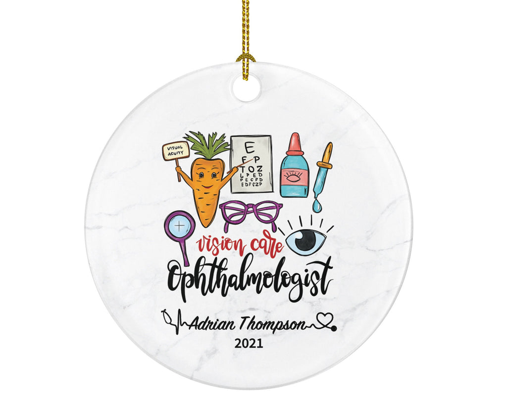 Ophthalmologist Christmas Ornament Personalized - Eyes Seeing Doctor Visual System Gift Graduation Thank You Appreciation Gift