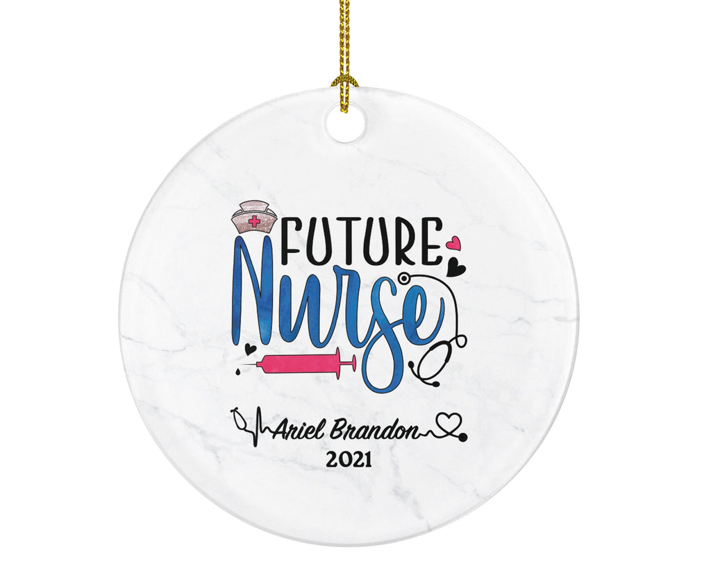 Future Nurse Christmas Ornament Personalized - Nurse Student Custom Gift Graduation Gift for Graduate Nursing School Student