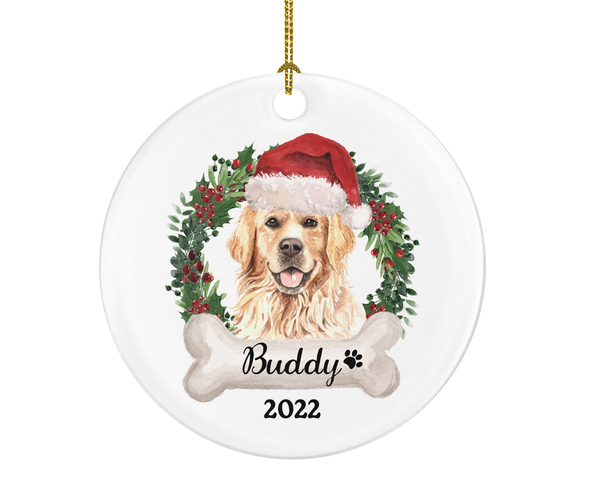 Dog Personalized Christmas Ornament Custom Pet Lover Owner Gift Fur Holiday Ornament Rescue