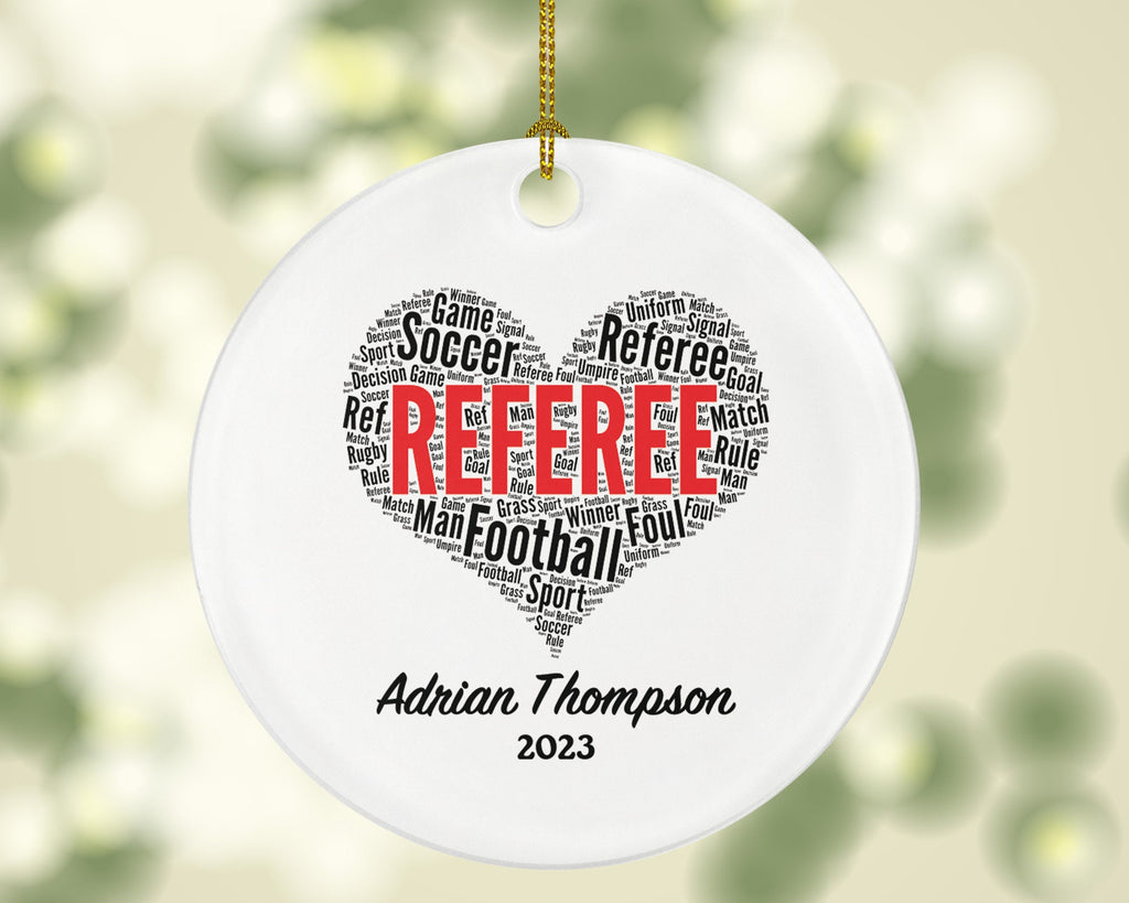 Referee Christmas Ornament Personalized -  Referee Any Sports Team Match Gift