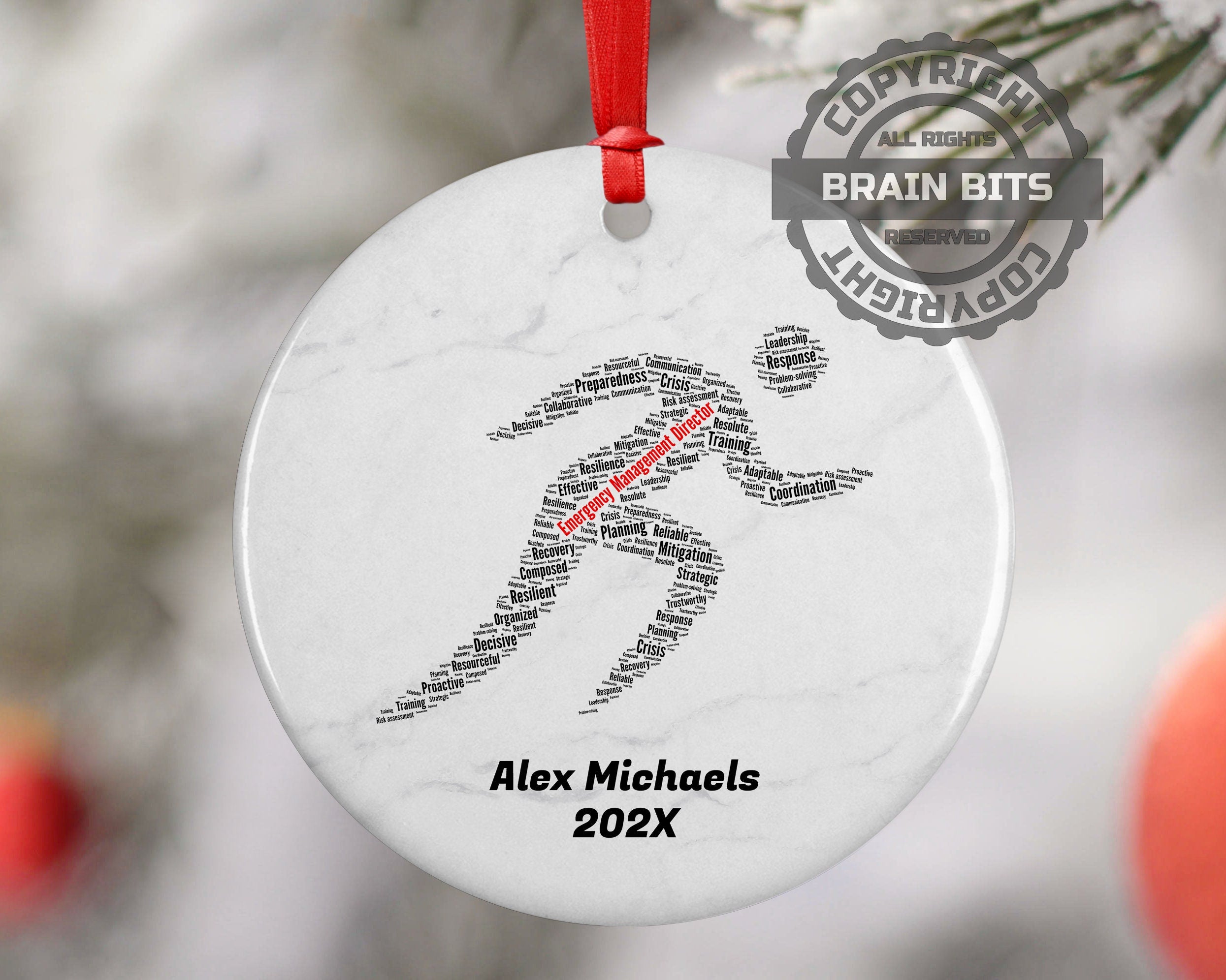 Emergency Management Director Personalized Christmas Ornament