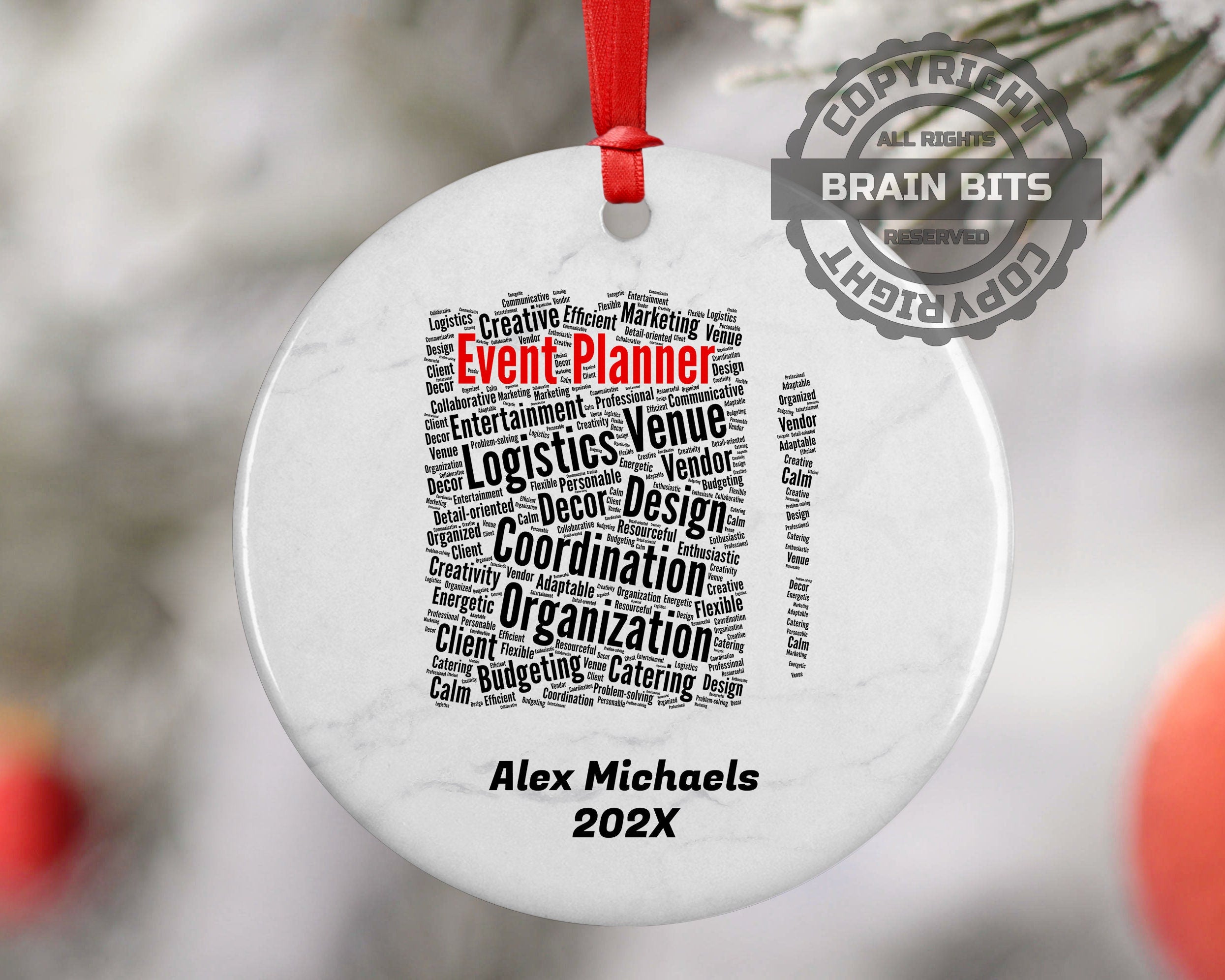 Event Planner Personalized Christmas Ornament