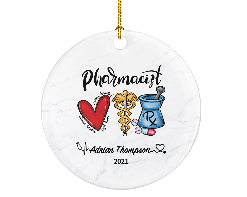 Pharmacist Christmas Ornament Personalized Gift for Pharmacy Worker