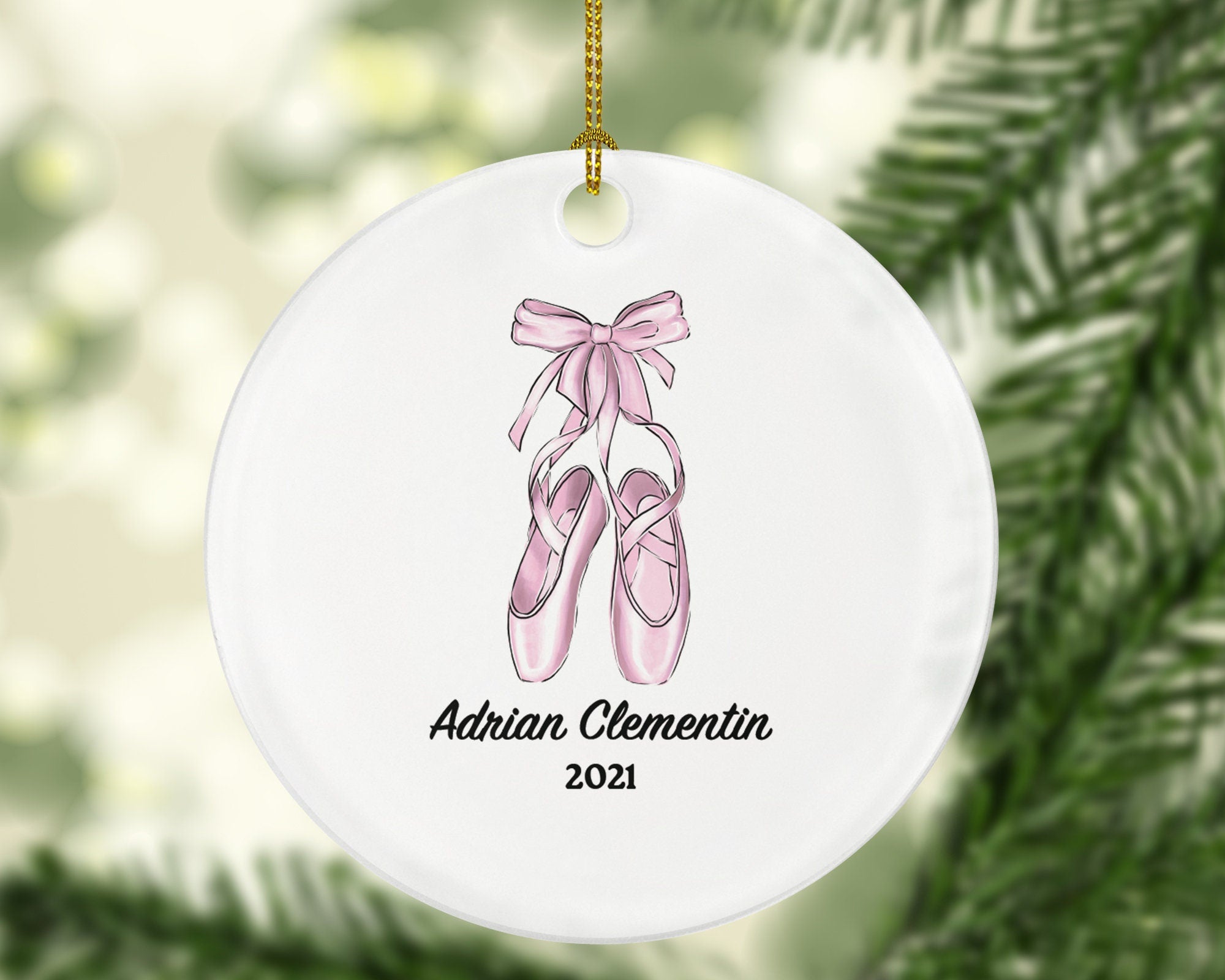 Ballerina Shoes Christmas Ornament Personalized - Gift for Dancer Ballet Dance Do Perform Gift for Ballerina