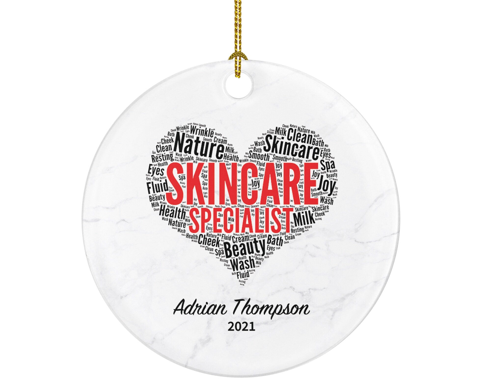 Skincare Specialist Christmas Ornament Personalized - Spa Treatment Self Skin Care Lover Beauty Salon Owner Worker Massage Therapist Gift