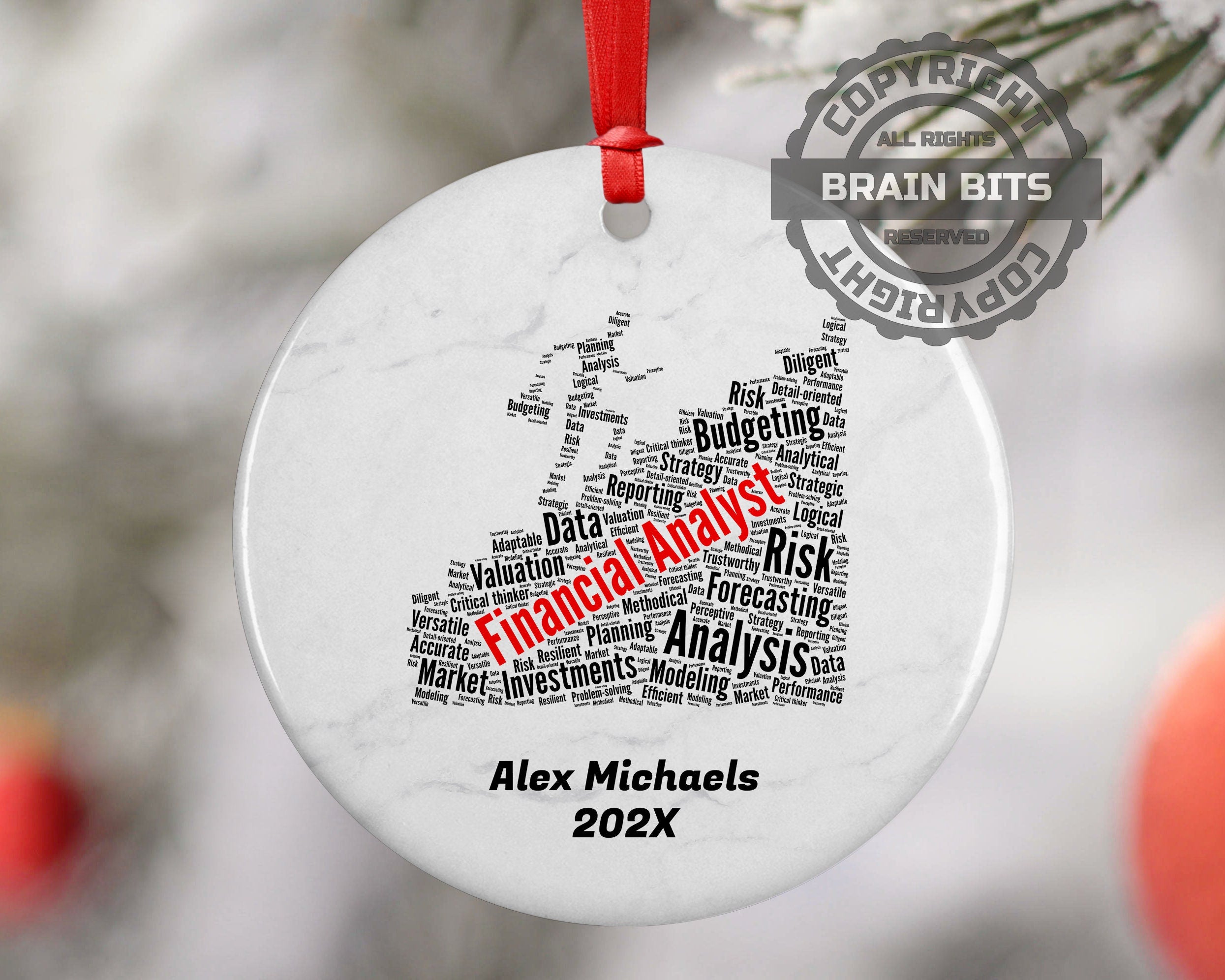 Financial Analyst Personalized Christmas Ornament