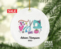 Sewing Christmas Ornament Personalized - Sewing Lover - Sewer Quilter Stitcher Tailor Custom Gift - Sewing Machine Tree