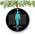 Personalized Nurse Medical Doctor Scrub Christmas Ornament Therapist Physician Orthopedist Pandemic Quarantine Covid Coronavirus MD Custom