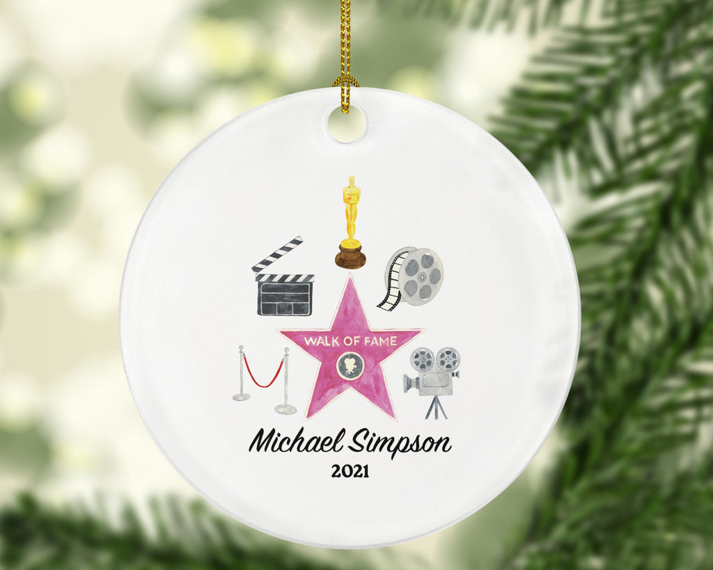 Cinema Artist Christmas Ornament Personalized - Film Movie Actor Actress Best Ever Gift - Custom Name Year