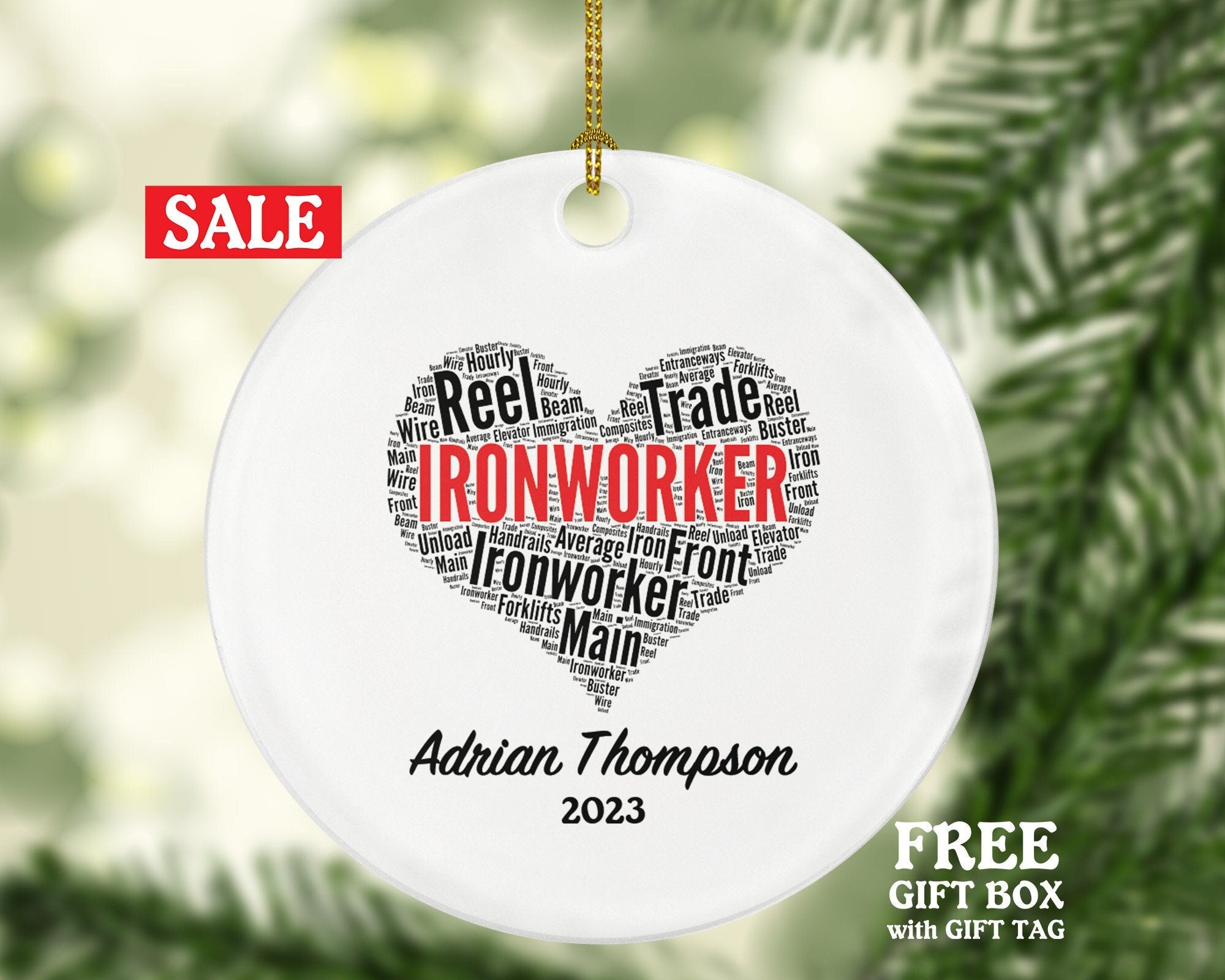 Ironworker Personalized Christmas Ornament - Iron worker Custom Gift