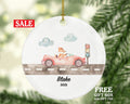 New Driver Christmas Ornament Personalized - Fox Driving Convertible Car License Owner Driver's License Plate Custom Gift For Teenage