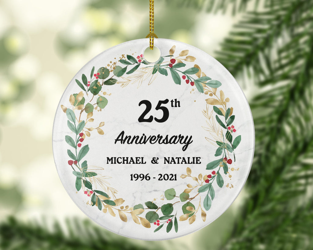 Anniversary Christmas Ornament Personalized, Anniversary Gift, 1st 5th 10th 25th 40th 50th Marriage Anniversary Gift