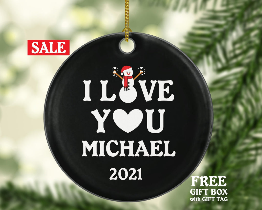 Personalized I Love You For Couple Ornament, Couple Gift Christmas, Newly Engaged Newlywed, First 1st Lover Engaged, Married Proposal