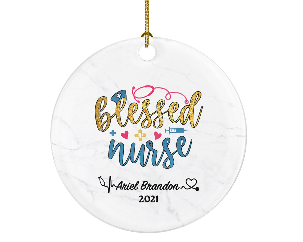 Blessed Nurse Christmas Ornament Custom - Nursing Health Worker Gift from Patient for Nurse RN Personalized Medical