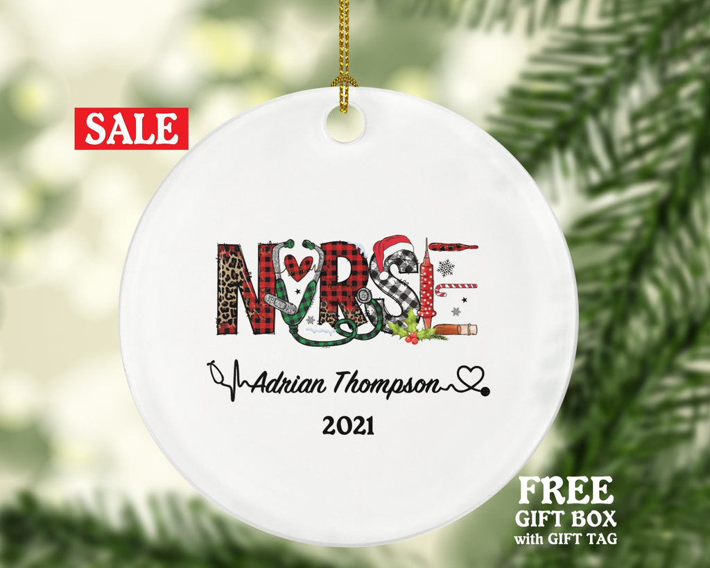 Active Nurse Christmas Ornament Personalized - Nursing Registered Nurse Health Worker Gift from Patient for Nurse RN Custom Medical