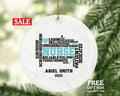 Nurse  Wordart Christmas Ornament Personalized - Nursing Registered Nurse Health Worker Gift from Patient for Nurse RN Custom Medical