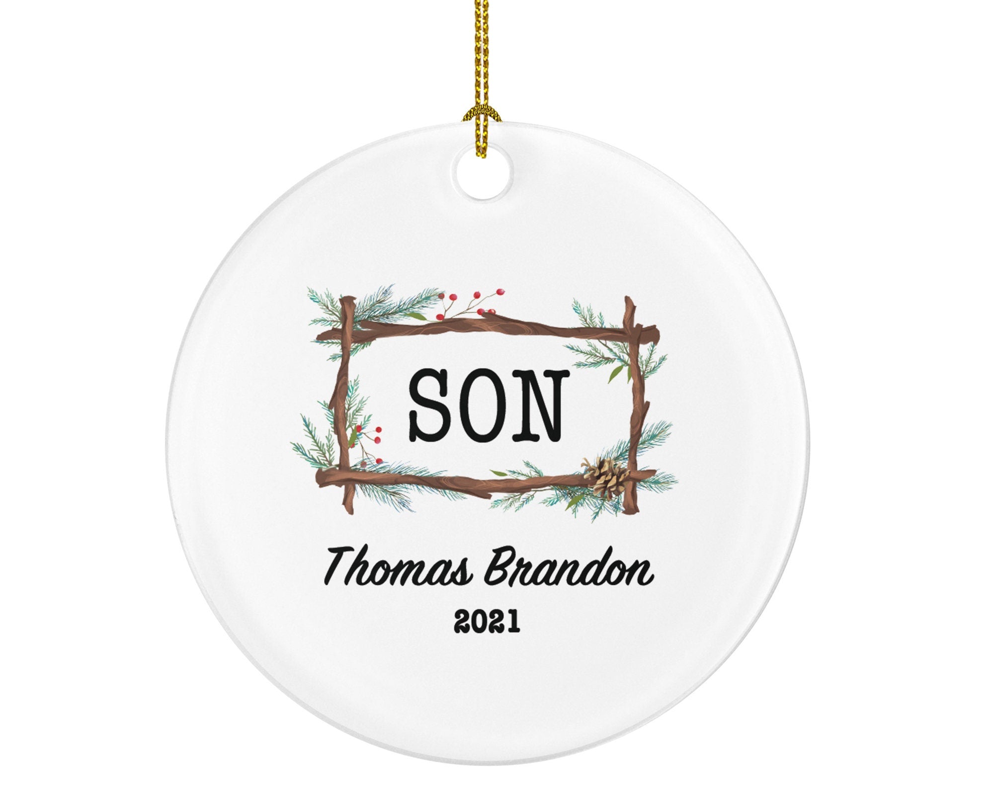 Son Christmas Ornament Personalized , World's Greatest Son, Number 1 Son, Favorite Son, Christmas Gift