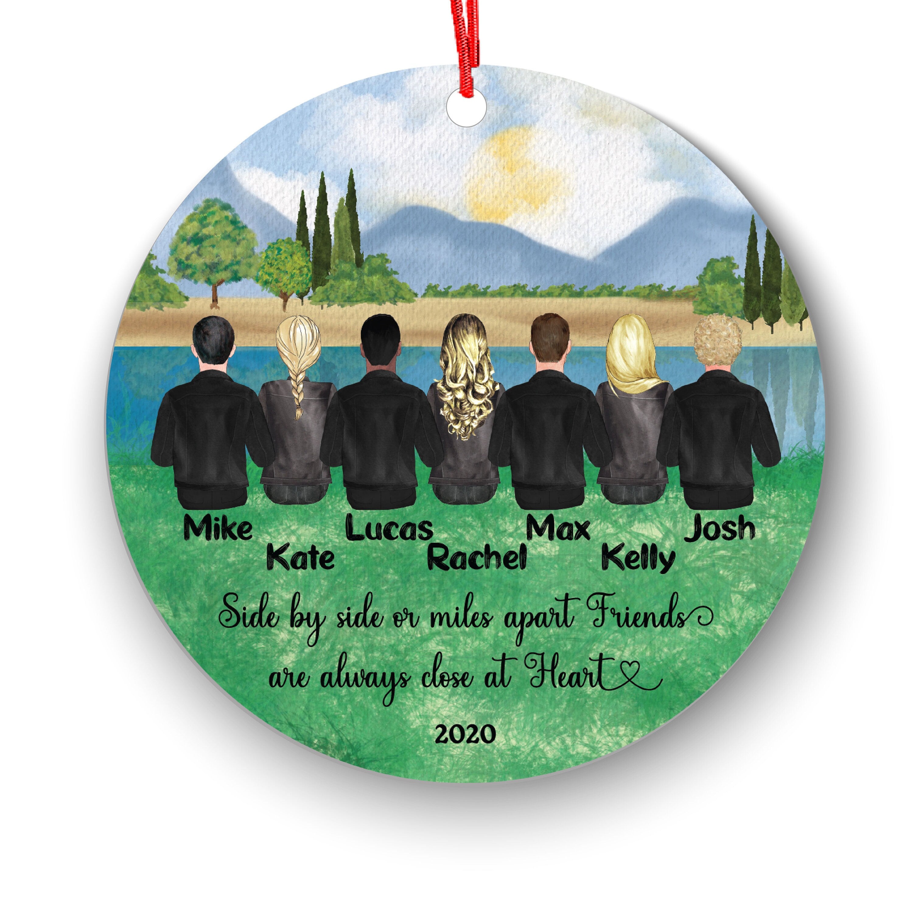 Best Friends Christmas Ornament Male Female Soul Sisters Brothers for 2 3 4 5 6 7 8 for Coworkers Personalized BFF Custom Team School Family
